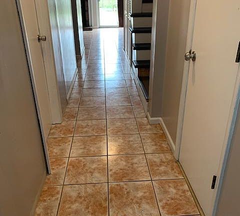 Downstairs hall, front to back