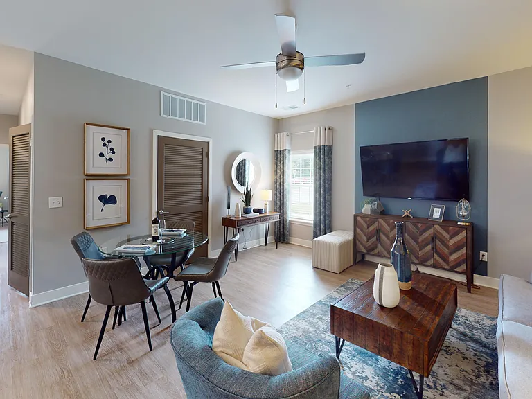The Union Chapel floor plan features open-concept living space with room for a large living room setup and dinner table. The Union Chapel floor plan features open-concept living space with room for a large living room setup and dinner table.