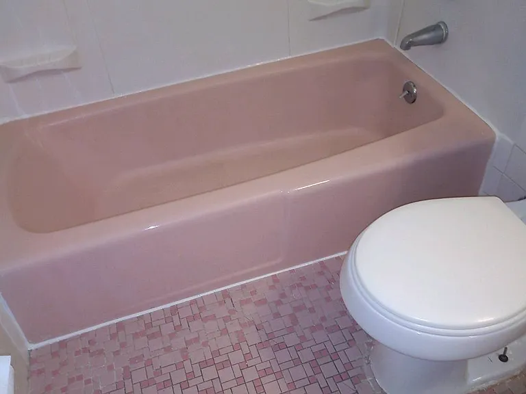 Freshly painted bathroom with new caulking
