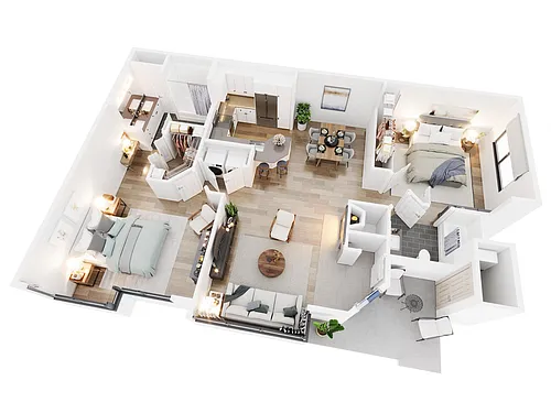 Floor plan Two Bedroom Two Bathroom Large
