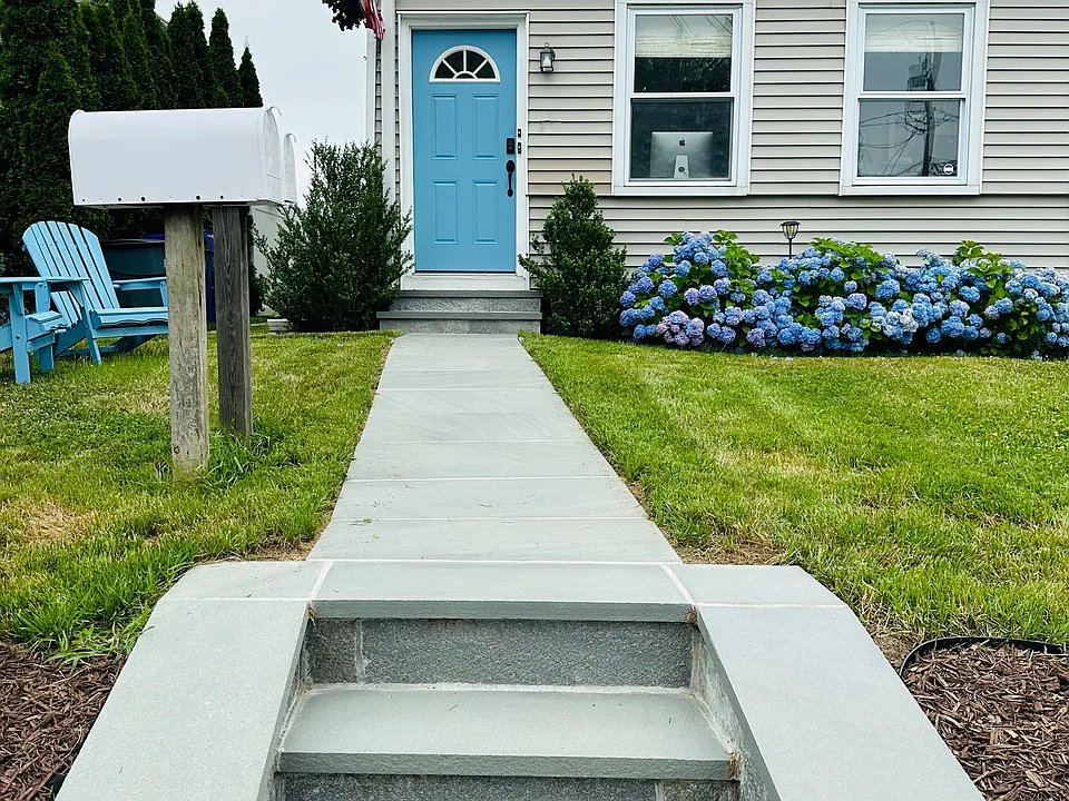 newly finished bluestone walkway