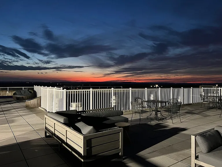 sunset on the roof top