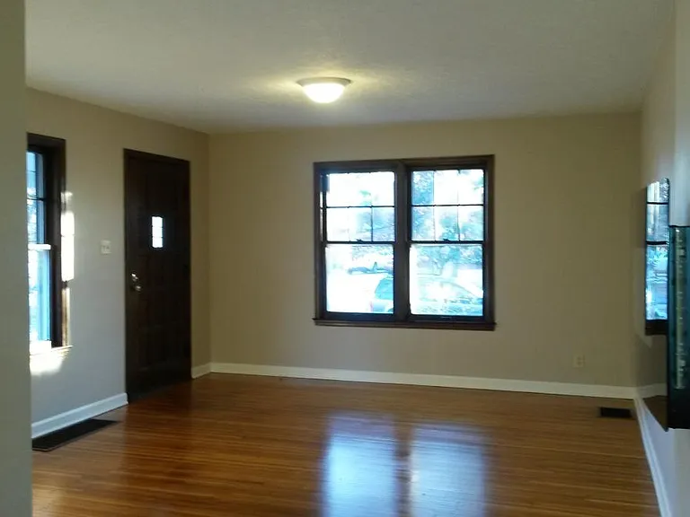 Living area facing front of home