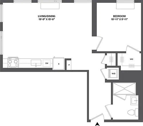 Floor plan 1 Bed/1 Bath-1B-4
