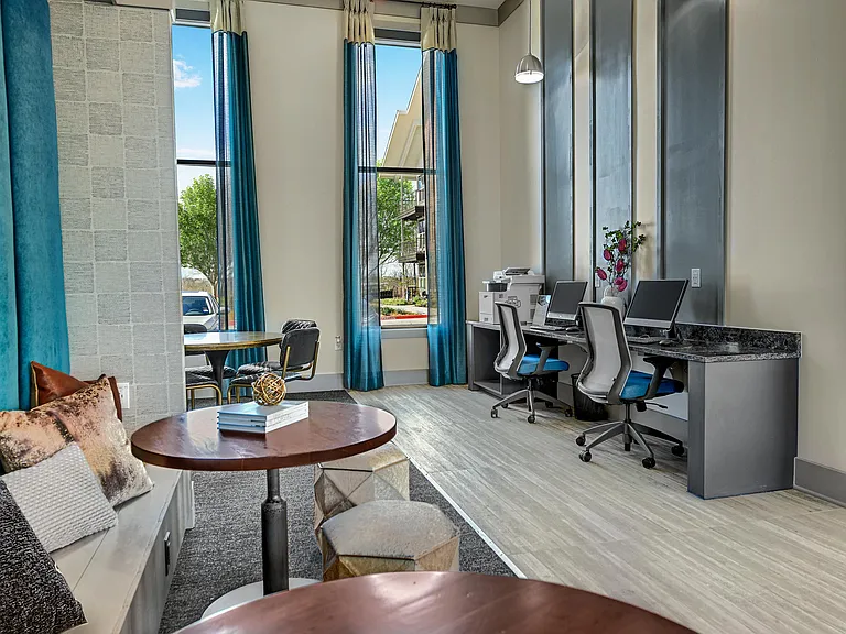 Business Center with Computers and Wireless Printing