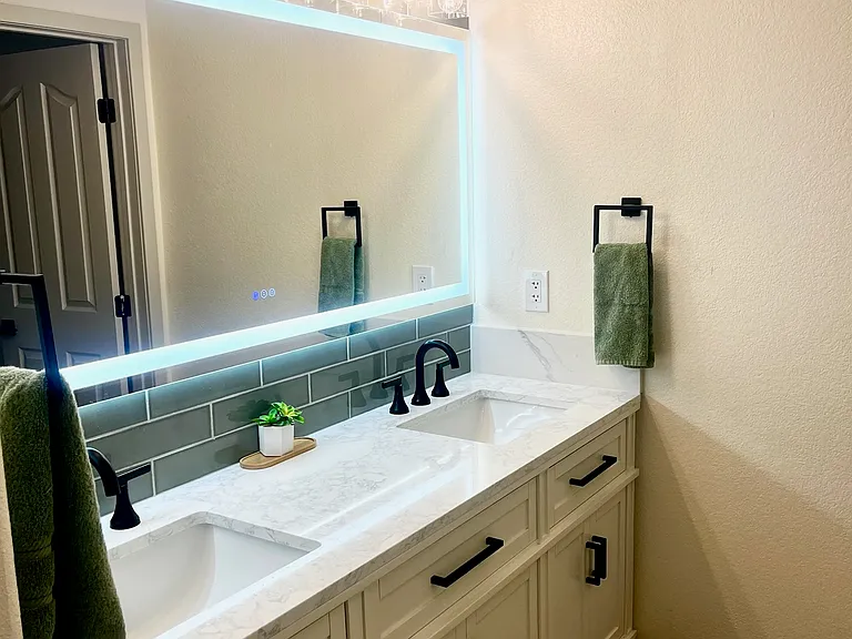 Master bath sink area.