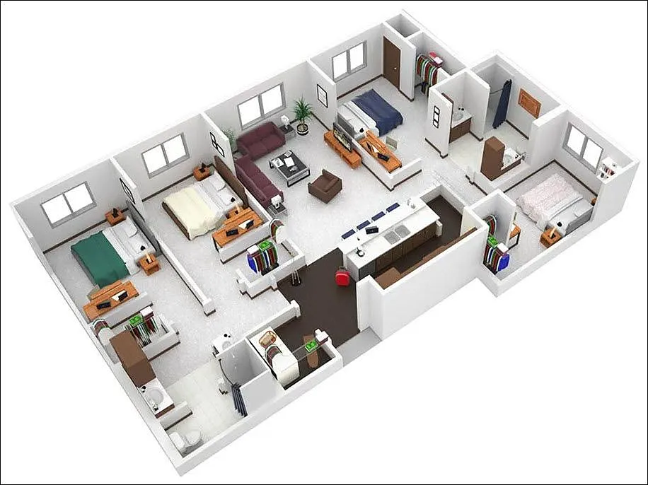 Floor plan Four Bedroom A