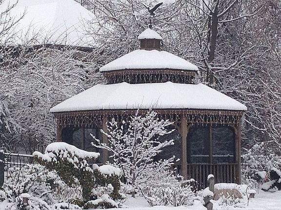 Snow covered gazebo 