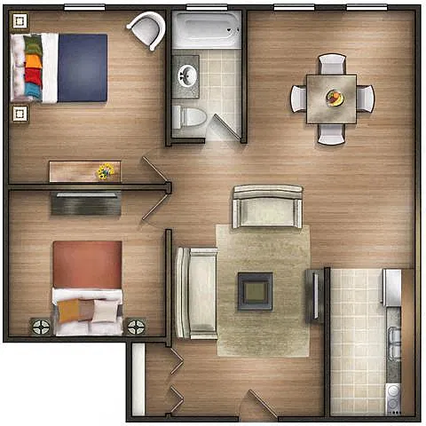 Floor plan TWO BEDROOM
