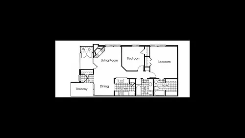 Floor plan 2 bedroom, 2 bathroom