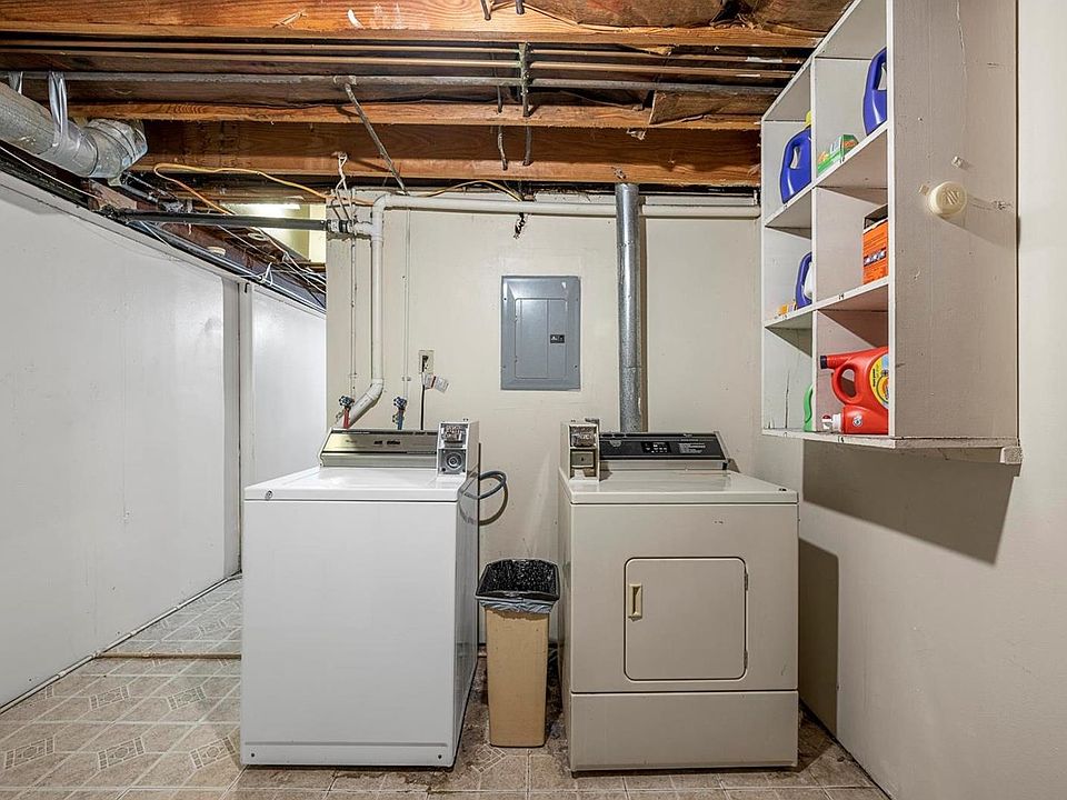 Washer and dryer located in the basement