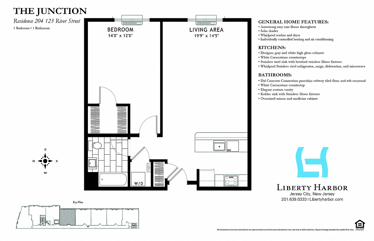 Floor plan JUNCTION-1 BEDROOM PLAN F