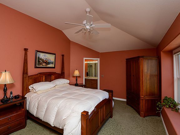 Spacious master overlooking garden