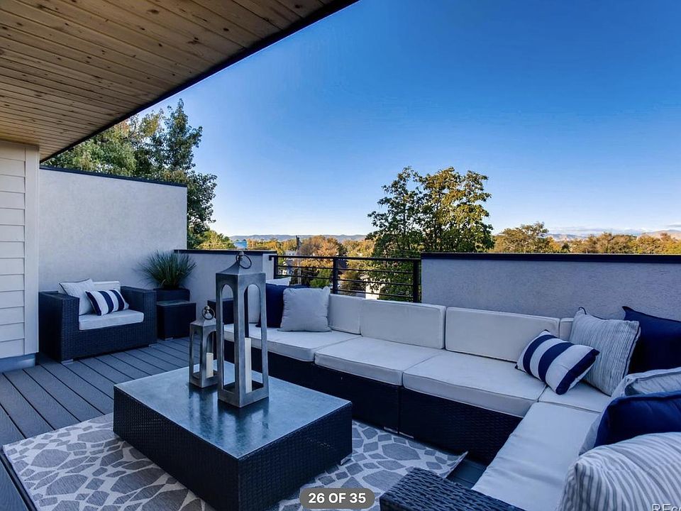 Large top floor deck with sweeping mountian views