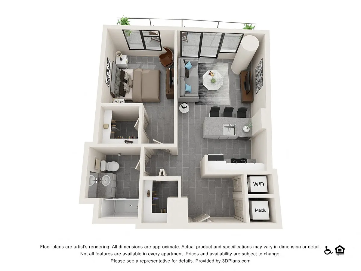 Floor plan One Bedroom F