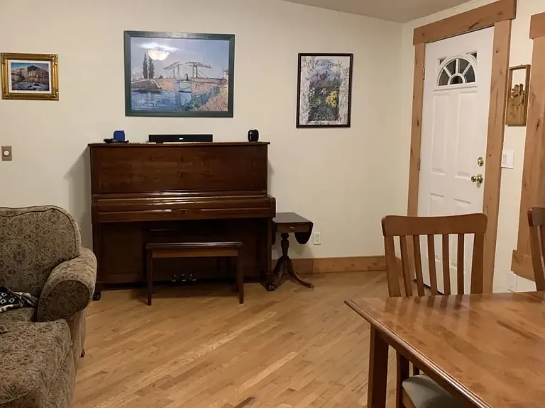 Dining area with access to backyard