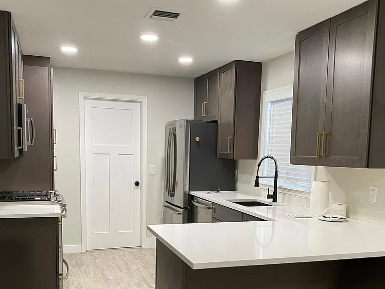 Kitchen and door to garage