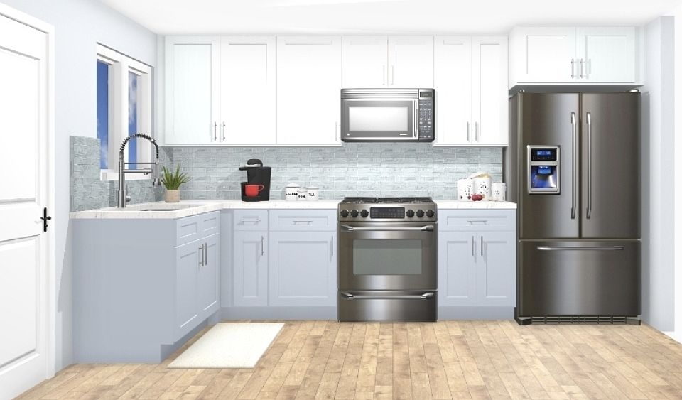 kitchen rendering; high-end cabinetry + finishes.