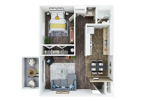 Floor plan 1 bedroom 1 bath