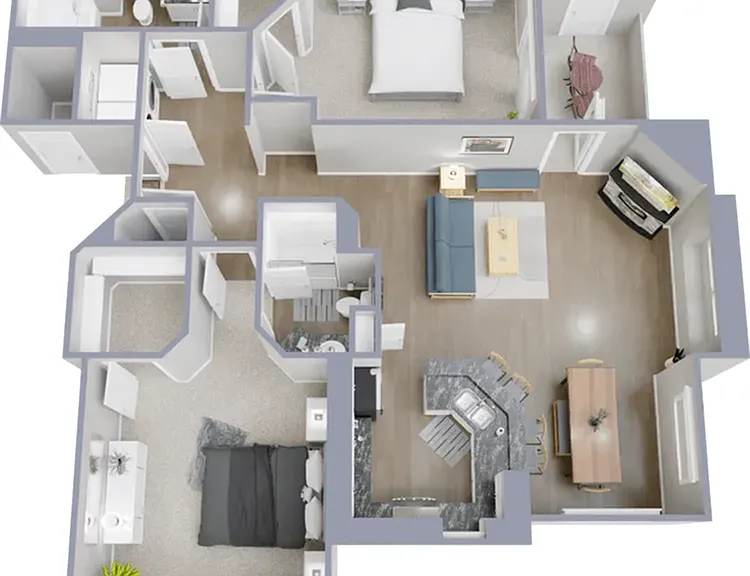 Two bedroom, two bath, 1,093 square foot apartment Two bedroom, two bath, 1,093 square foot apartment