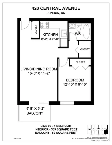 Floor plan 1 Bedroom 1 Bed 1 Bath 4