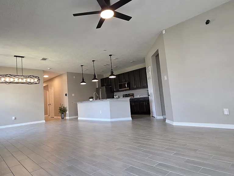 Tile flooring in modern open space