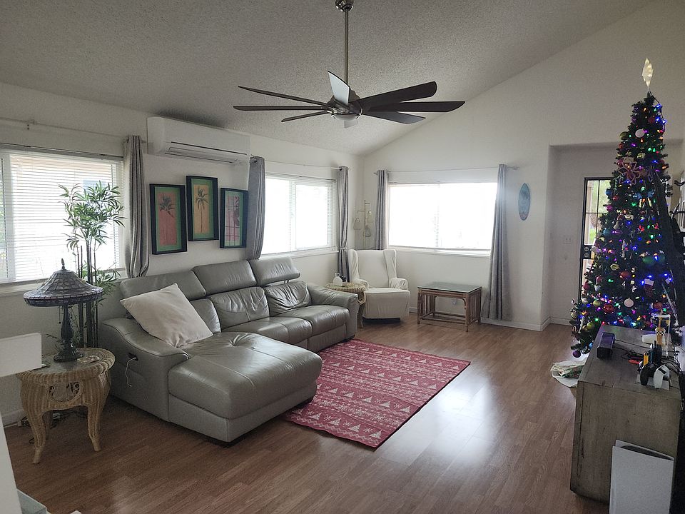 Large living room with high ceilings