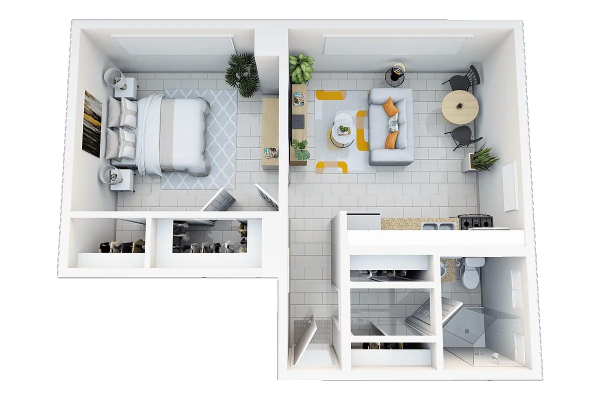 Floor plan 1 Bedroom, 1 Bath
