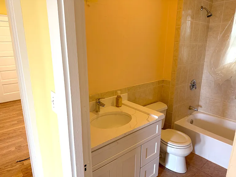 New Mirror and light bar to be installed. Vanity and sink is brand new