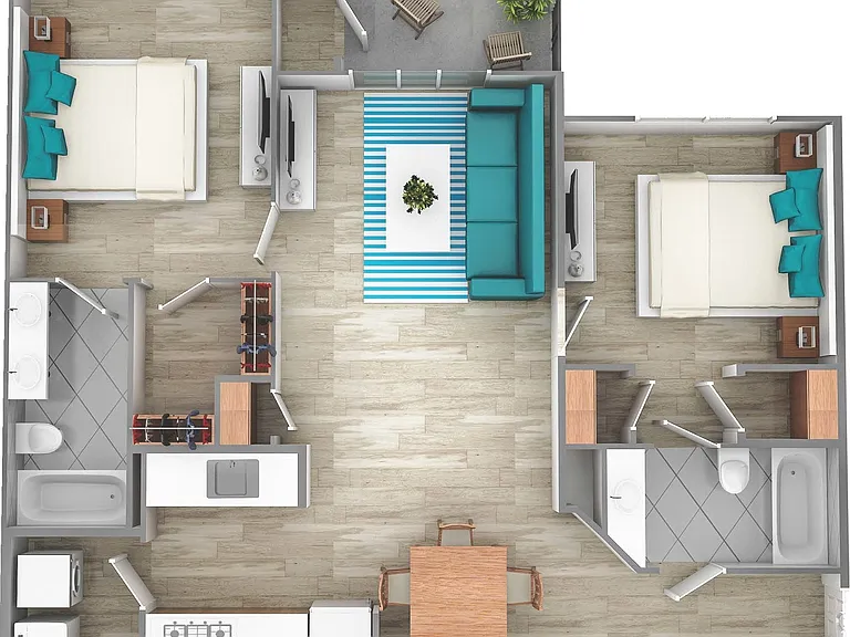 Two Bedroom Two Bath | 965 sq ft Two Bedroom Two Bath | 965 sq ft