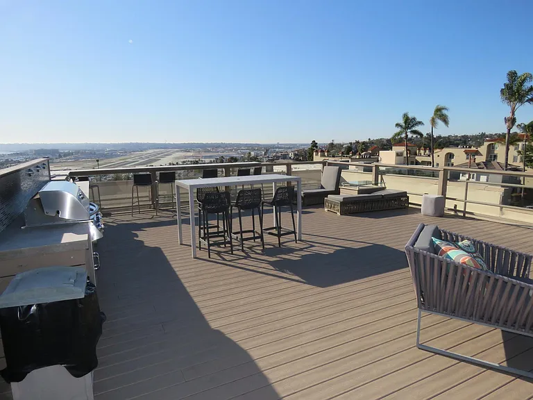 common roof deck facing west