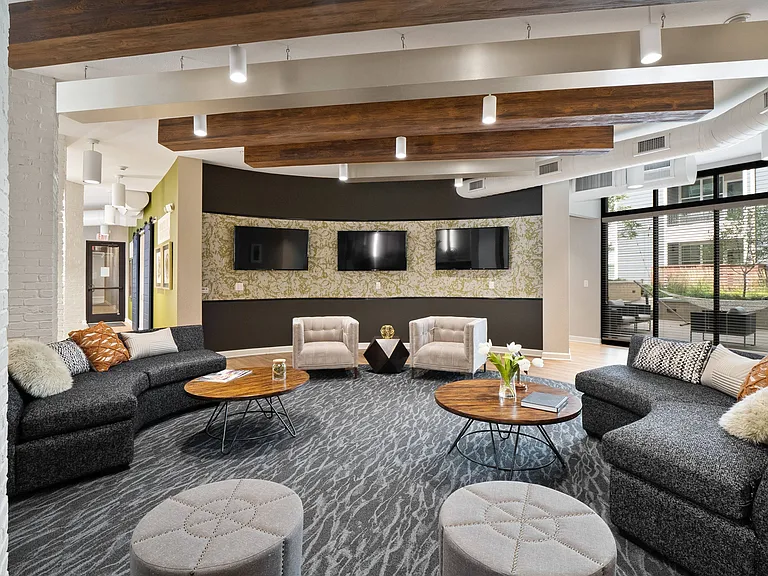 Expansive clubhouse with coffee bar