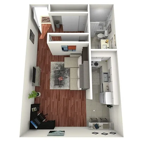 Floor plan Studio One Bathroom (S1)