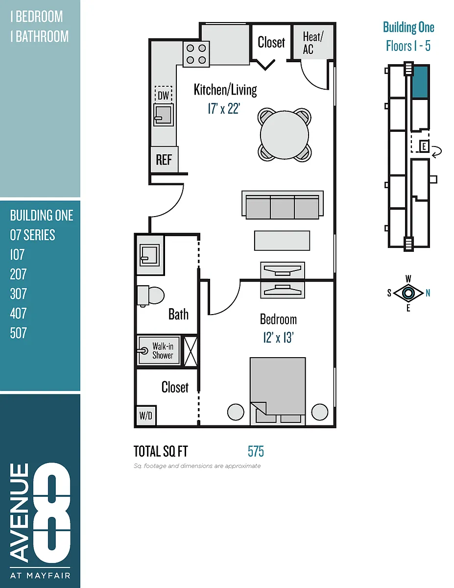 Floor plan 07 Series 1 Bedroom / 1 Bath
