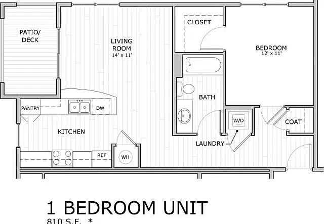 Floor plan image for one bedroom apartment Floor plan image for one bedroom apartment