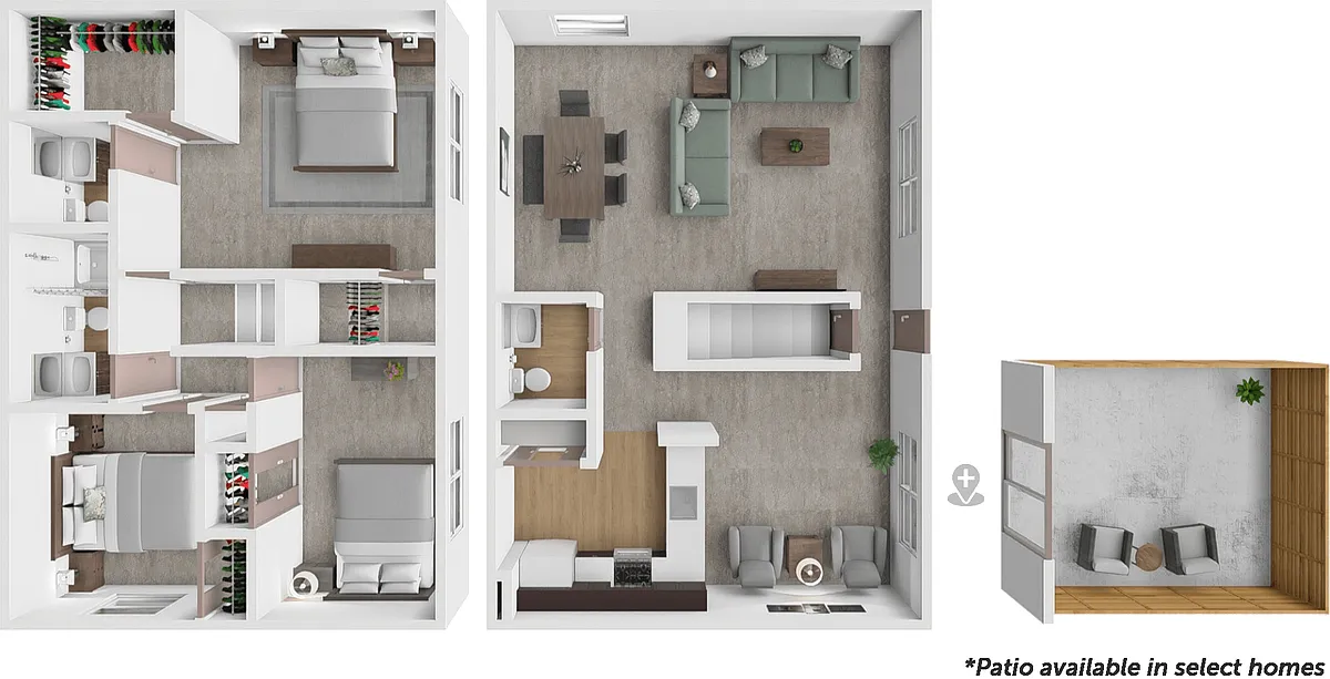 Floor plan 3bd 1full 2 half bth TH 1330