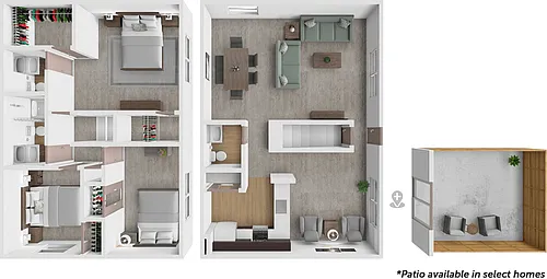 Floor plan 3bd 1full 2 half bth TH 1330