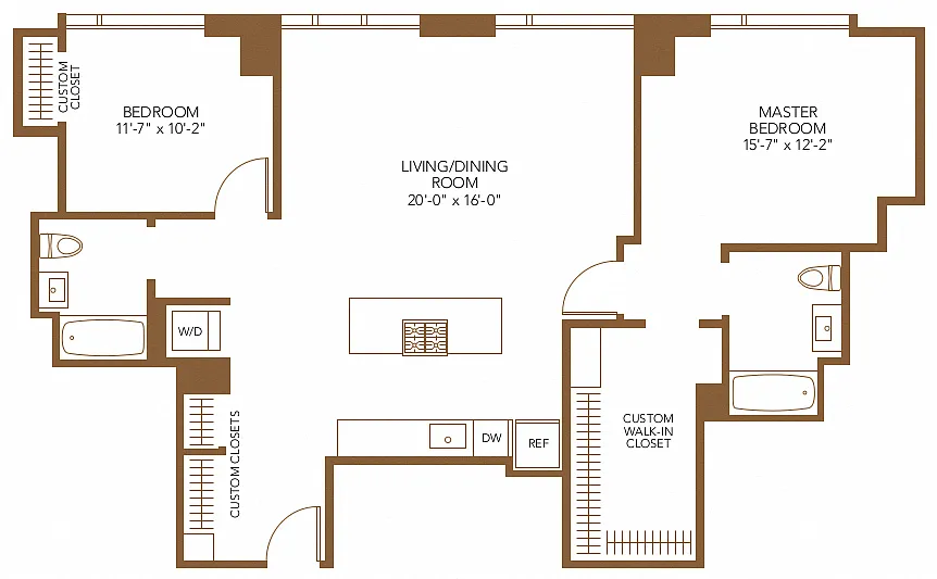 Floor plan 2 Bed 2 Bath