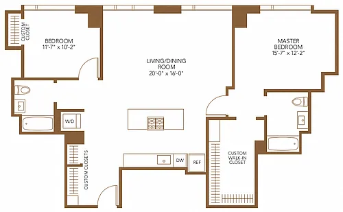 Floor plan 2 Bed 2 Bath