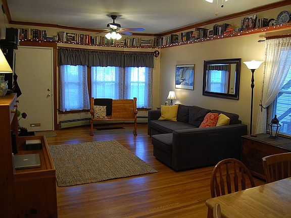 Open living and dining room