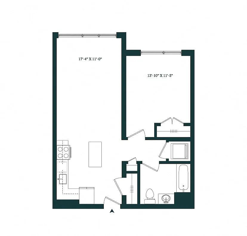 Floor plan 1 Bed / 1 Bath A-04M