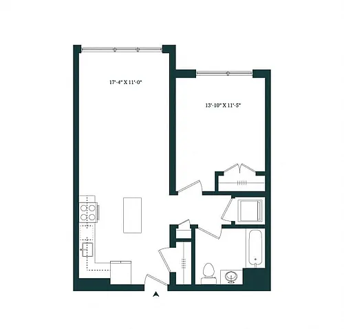 Floor plan 1 Bed / 1 Bath A-04M