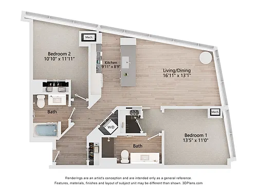 Floor plan Two Bedroom Premium Penthouse