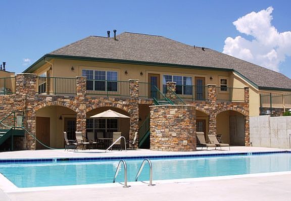 Clubhouse with pool and hot tub