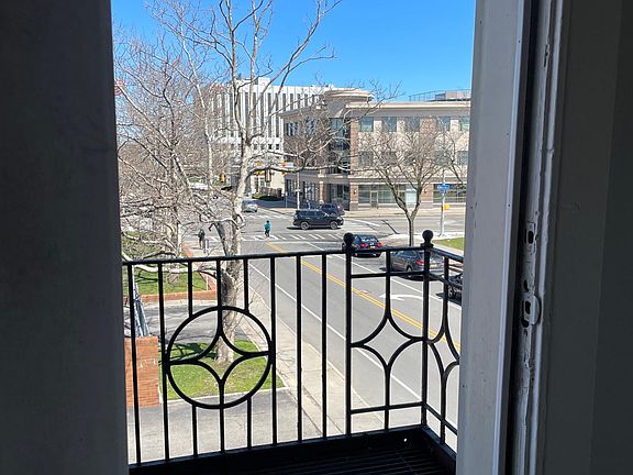 Fire escape; view of Alexander/Monroe