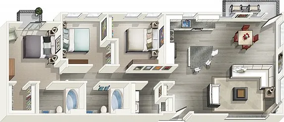 Three Bedrooms Three Bedrooms
