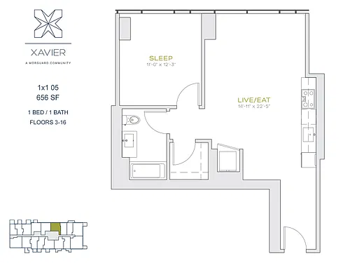 Floor plan 1X1 05
