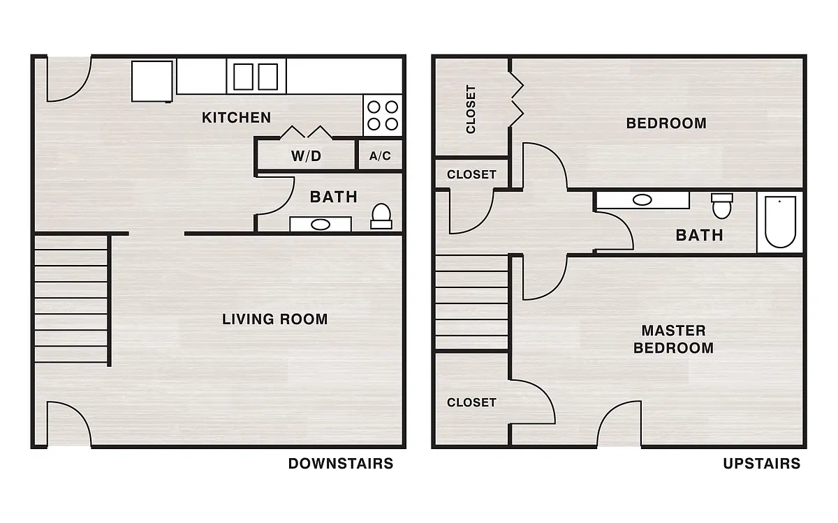 Floor plan 2 Bedroom, 1.5 Bath