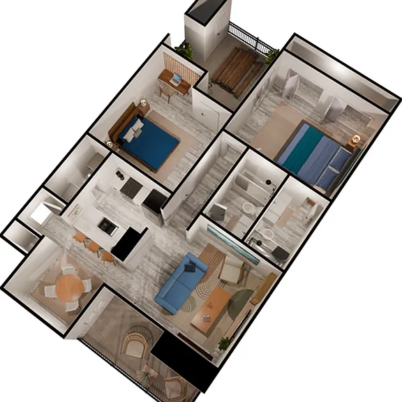 B2 - 2 Bed 2 Bath B2 - 2 Bed 2 Bath