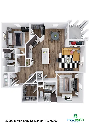 Floor plan B-3 2 Bed 2 Bath
